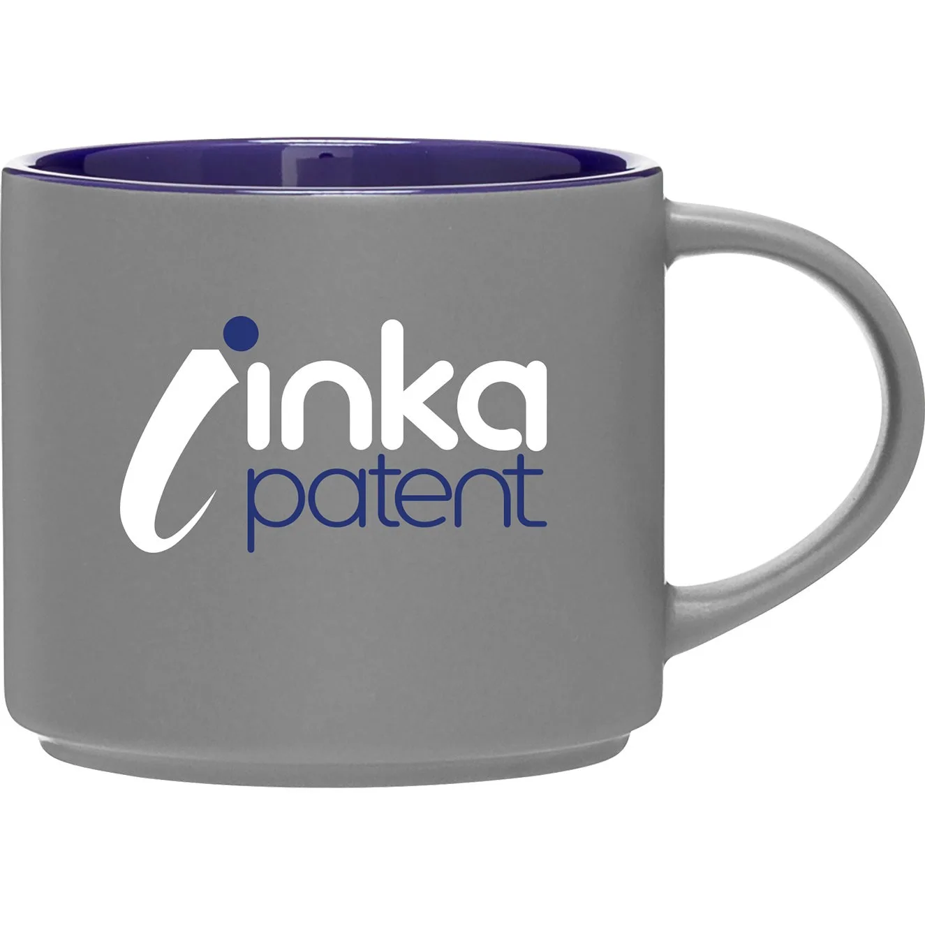 16 oz Monaco Ceramic Mug (Matte Storm Gray/Cobalt Blue)