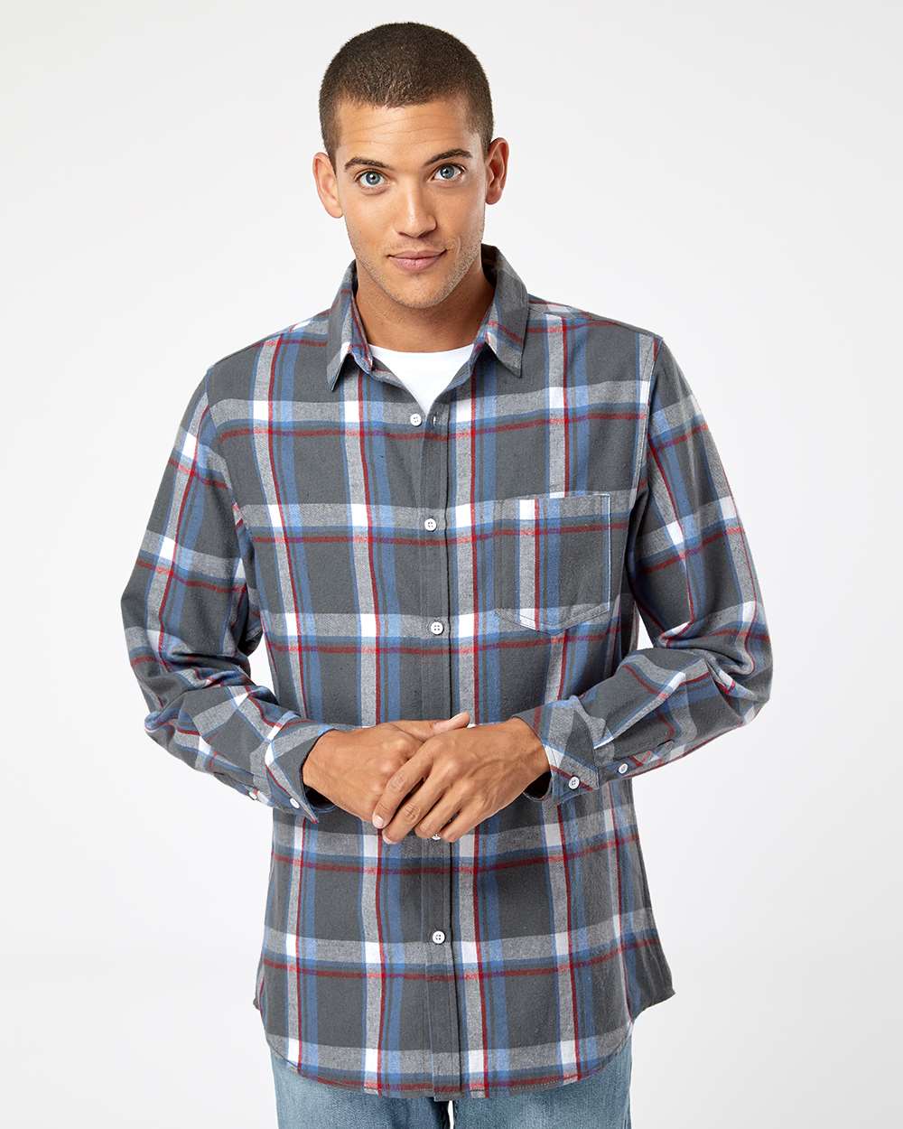 Burnside® Open Pocket Long Sleeve Flannel Shirt view 7