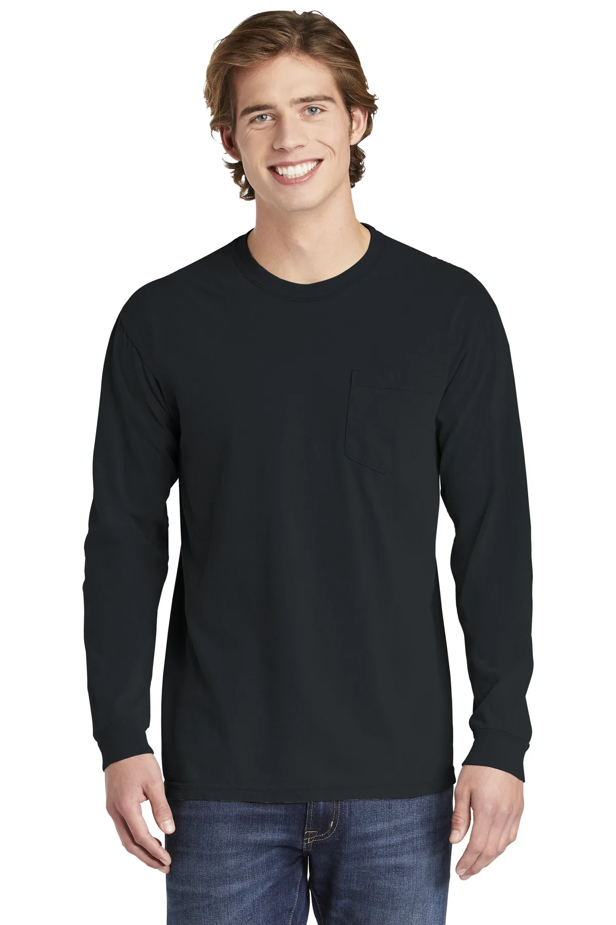 COMFORT COLORS ® Heavyweight Ring Spun Long Sleeve Pocket Tee. view 2
