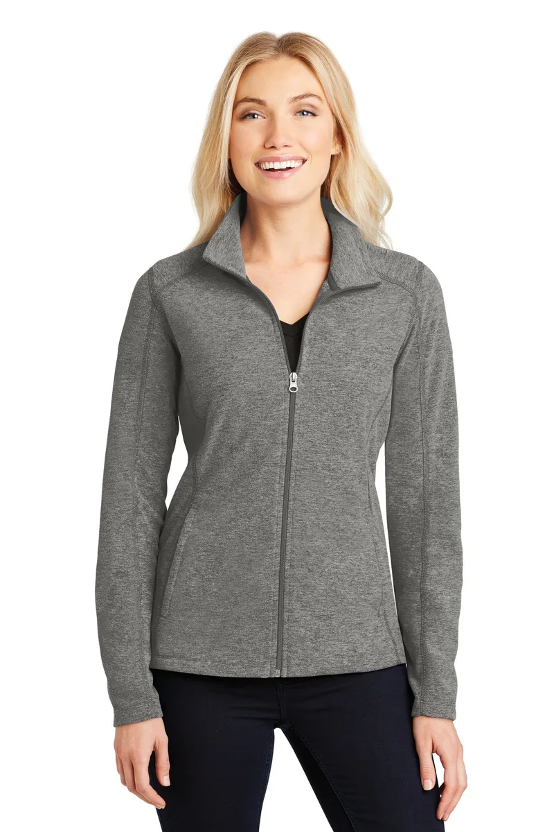 Port Authority® Women's Heather Microfleece Full-Zip Jacket. view 3