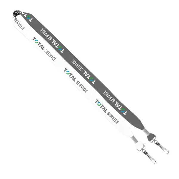 3/4" 2-Ended Dye-Sublimated Lanyard with Metal Crimp & Metal Swivel Snap Hook view 2