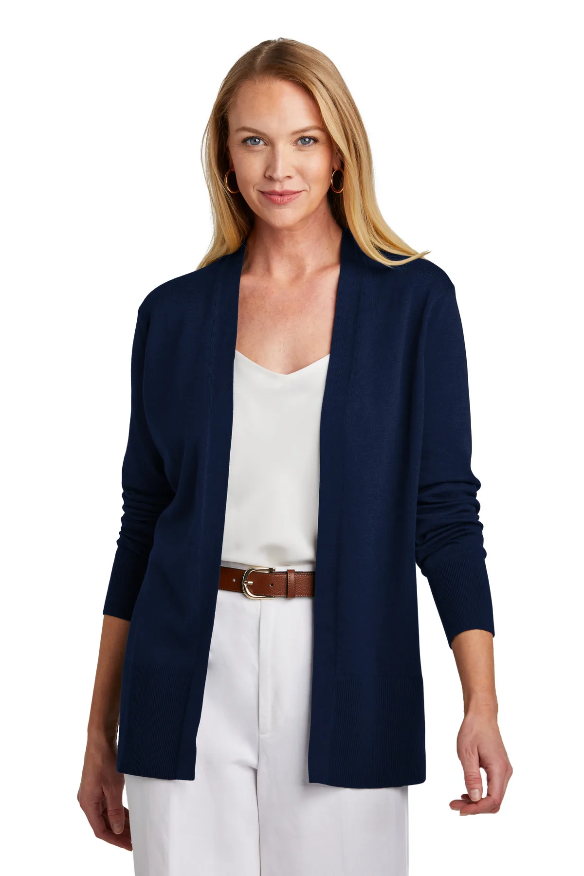 Brooks Brothers® Women's Cotton Stretch Long Cardigan Sweater view 3
