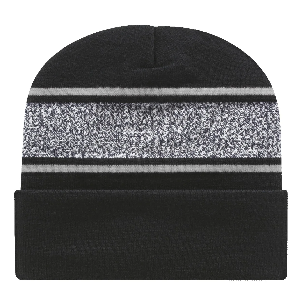 Variegated Striped Knit Cap with Cuff view 7