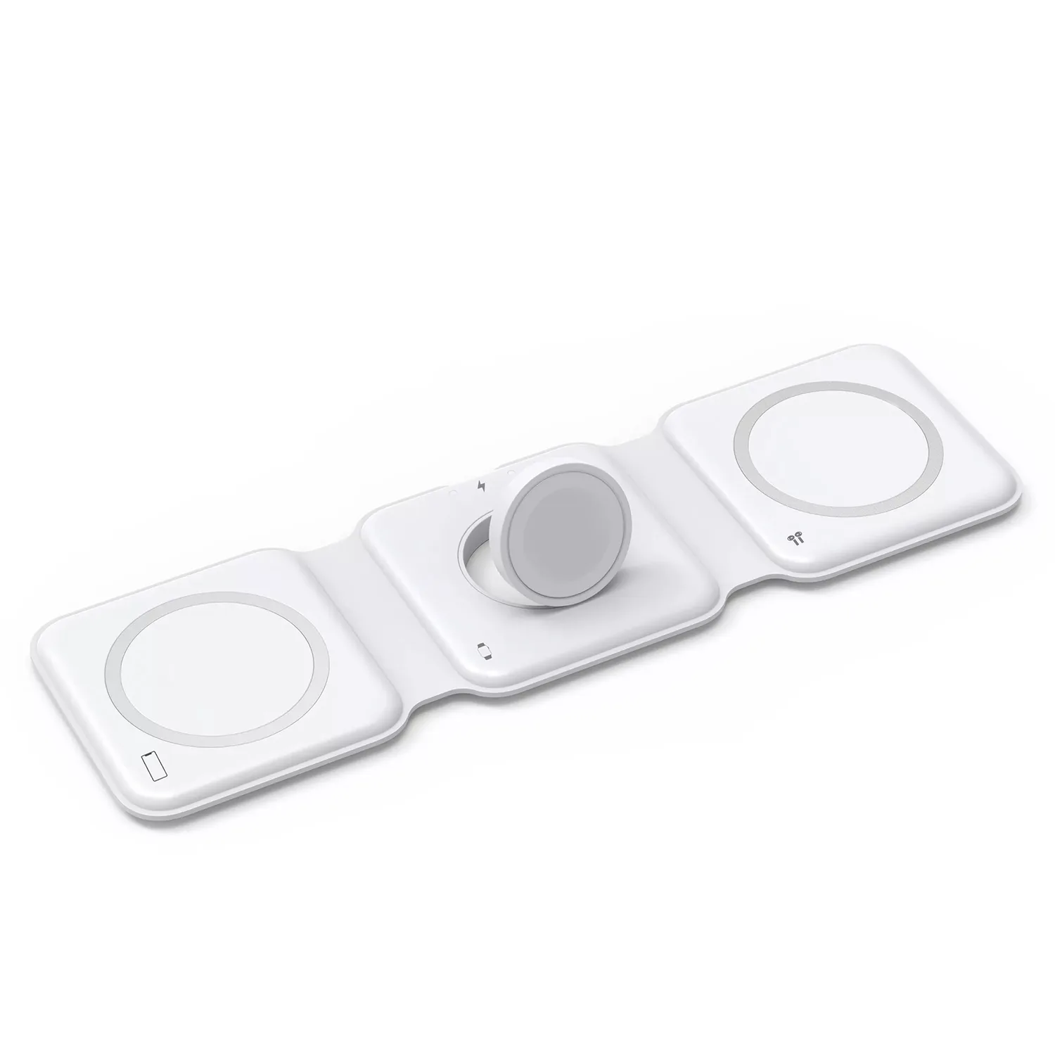 Trio Qi - 3-In-1 Travel Charger - White view 2