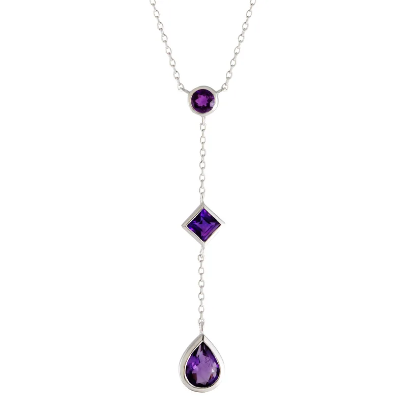 Jilco Inc Amethyst Lariat Necklace