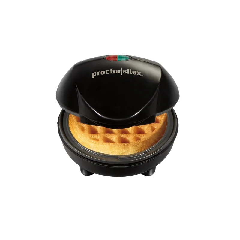 Proctor Silex Petite Waffle Maker Nonstick Grids Makes 4" Round Waffles Black