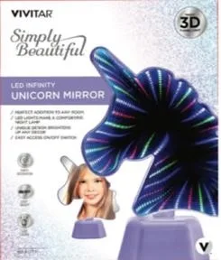 Vivitar® LED Infinity Lavender Unicorn Shaped Vanity Mirror