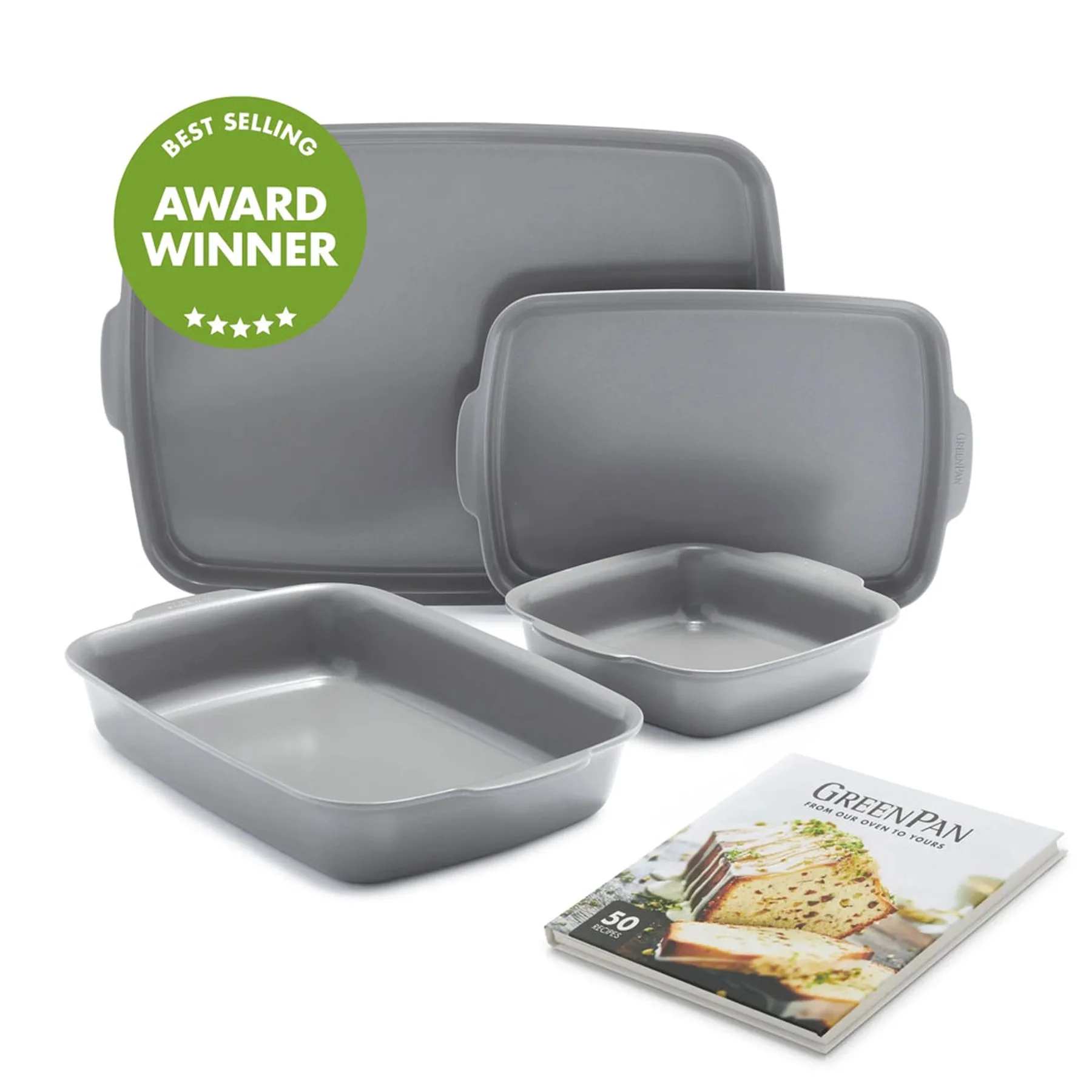 GreenPan Premiere Ovenware Ceramic Nonstick 4-Piece Set