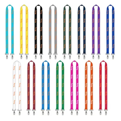 IMPORT Rush 3/4" Polyester 2-Ended Lanyard with Dual Sewn Silver Metal Split-Ring