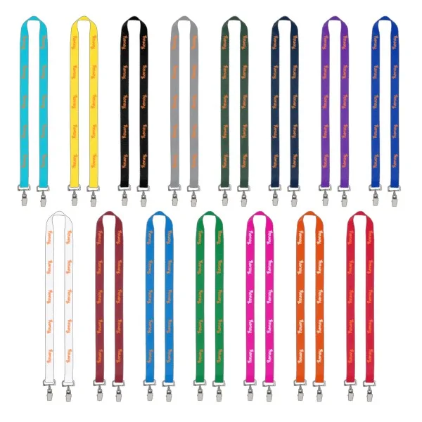 IMPORT Rush 3/4" Polyester 2-Ended Lanyard with Dual Sewn Silver Metal Split-Ring