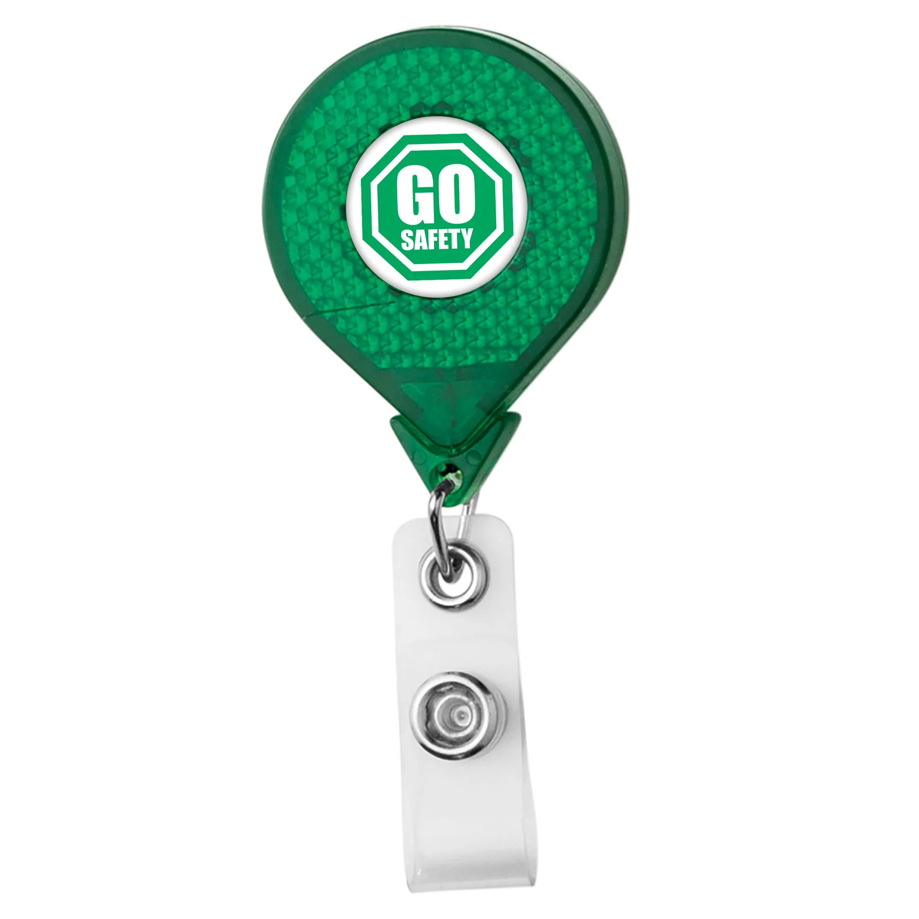 Jumbo Round Reflective Retractable Badge Reel view 4