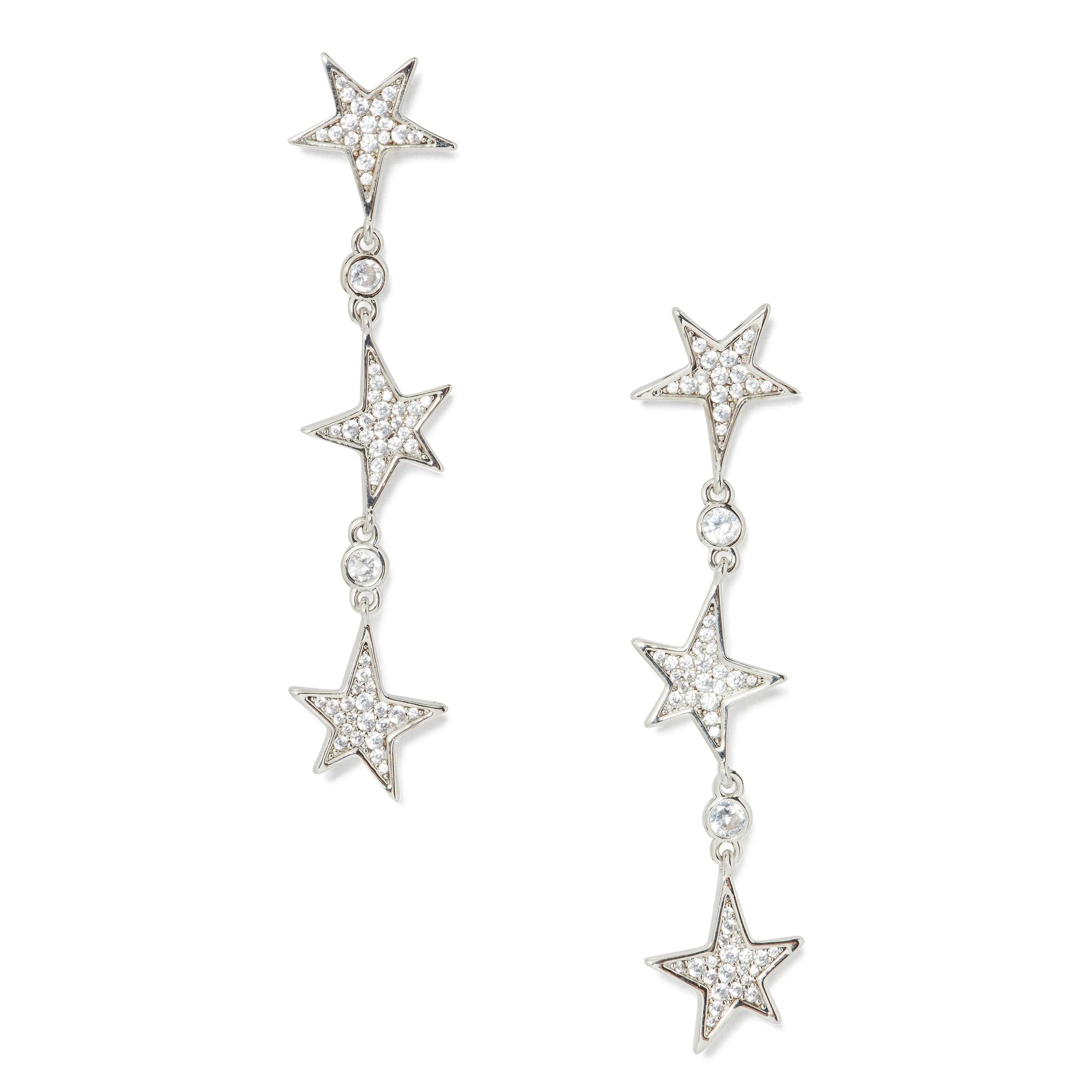 kate spade new york You'Re A Star Linear Earrings - Clear/Silver