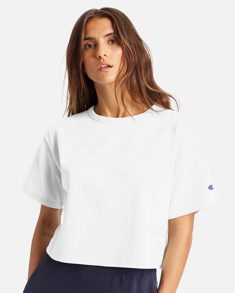 Champion® Women's Heritage Jersey Cropped T-Shirt view 4