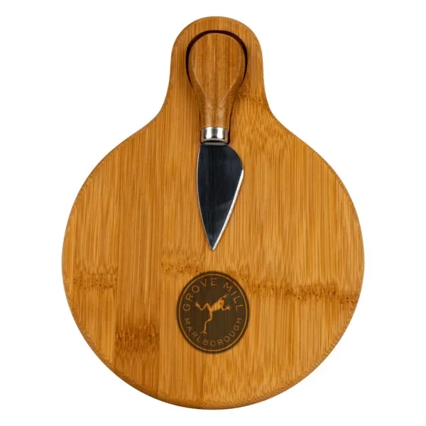 Small Bamboo Cutting Board with Cheese Knife view 7