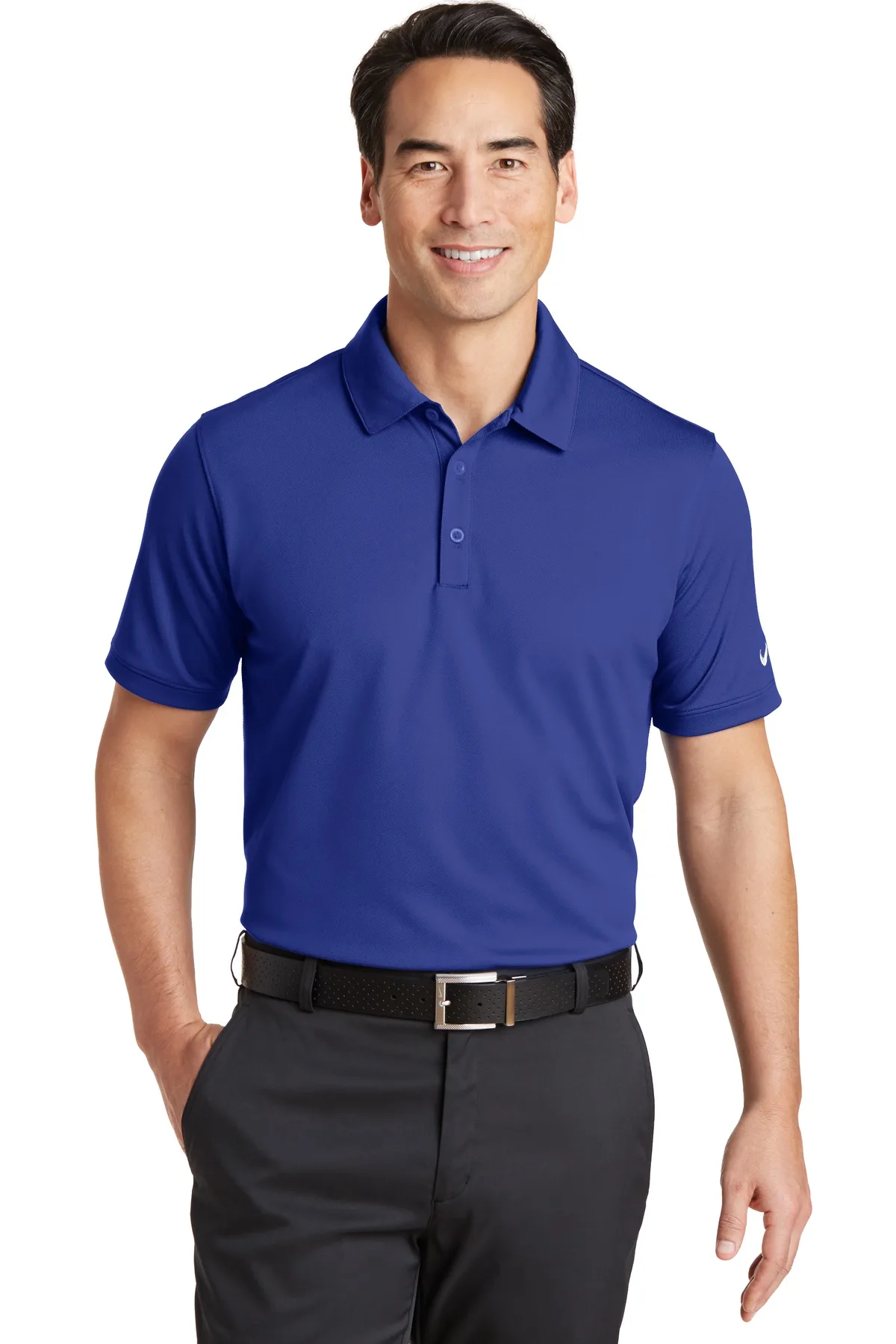 Nike Dri-FIT Solid Icon Pique Modern Fit Polo. view 2