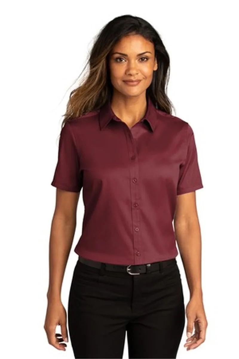Port Authority® Women's Short Sleeve SuperPro React™Twill Shirt.