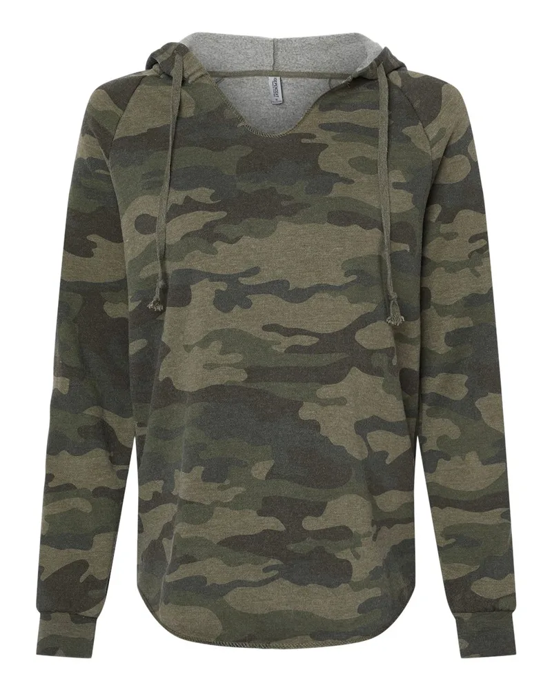 Independent Trading Co.® Women's Lightweight California Wave Wash Hooded Sweatshirt view 6
