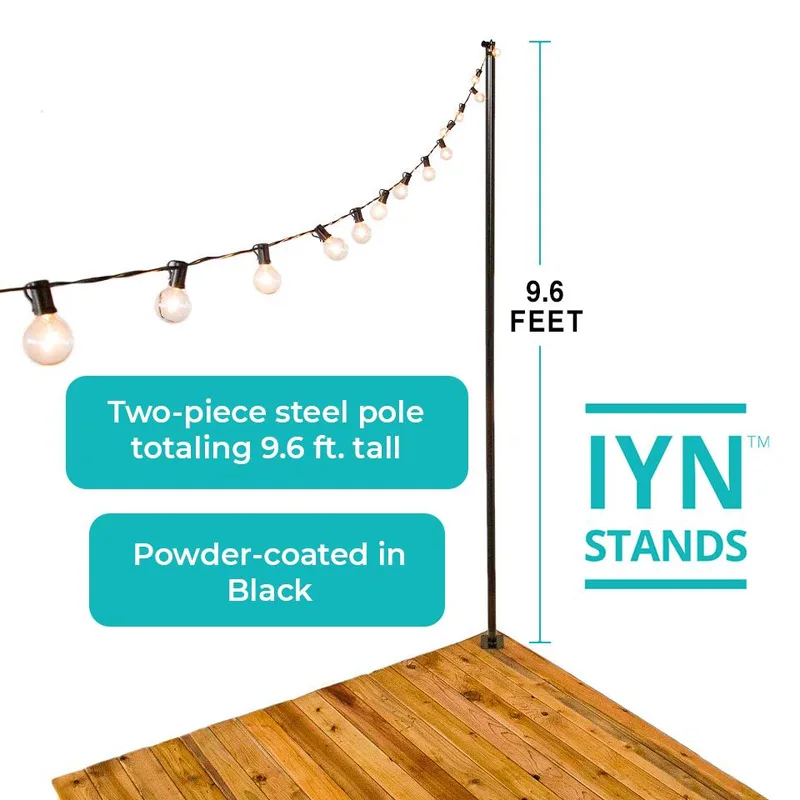 Allsop Home & Garden Iyn Outdoor Light Pole Stand With Mounting Plate