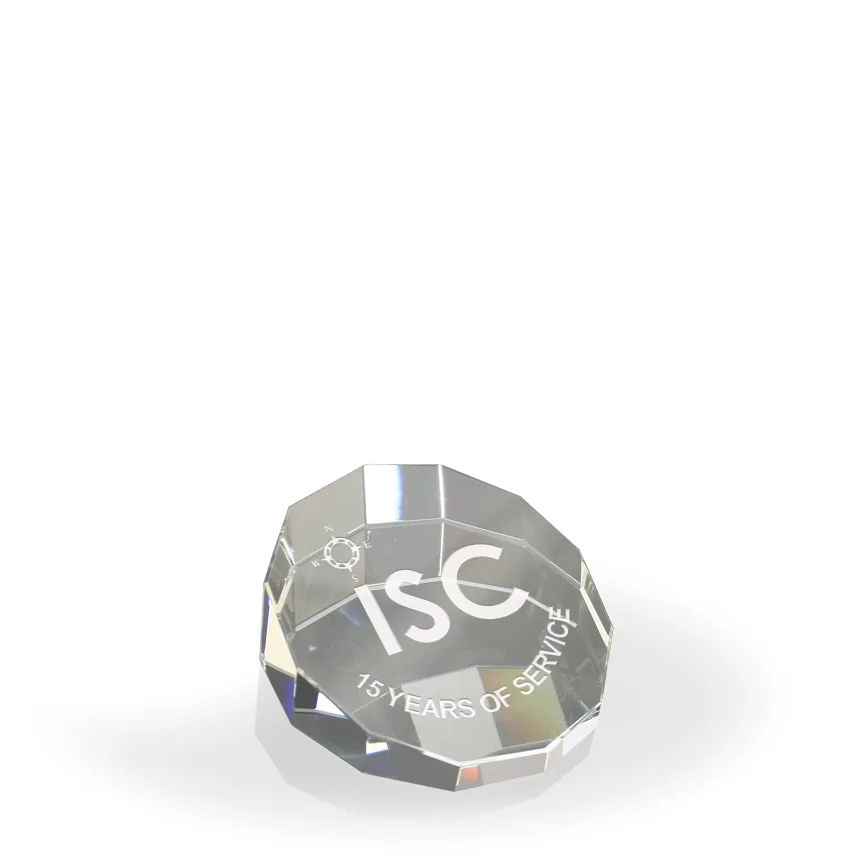 Decagon Crystal Paperweight Award