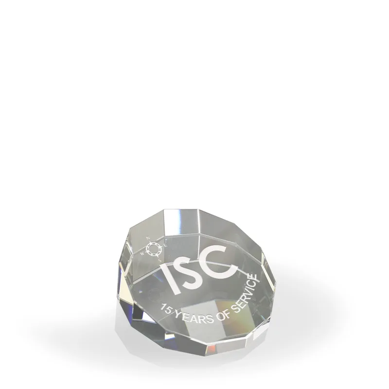 Decagon Crystal Paperweight Award