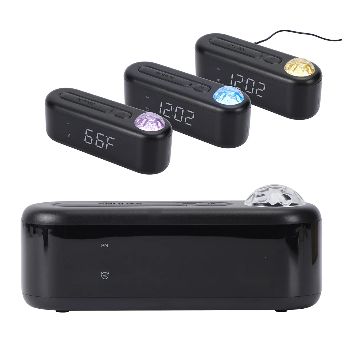 Ambiance Digital Alarm Clock with Ocean & Aurora Ceiling Projection view 2