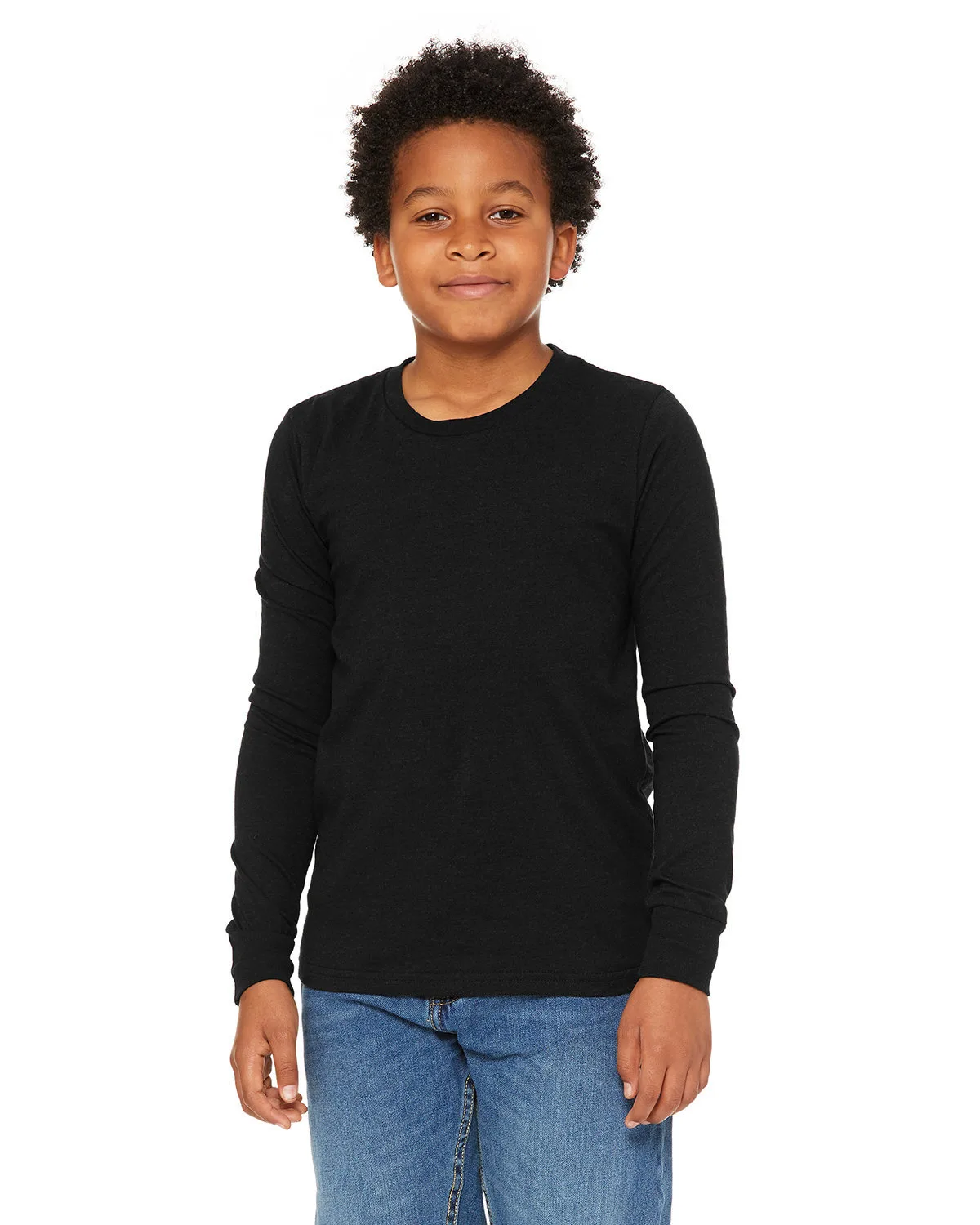 BELLA+CANVAS Youth Heather CVC Long-Sleeve T-Shirt view 2