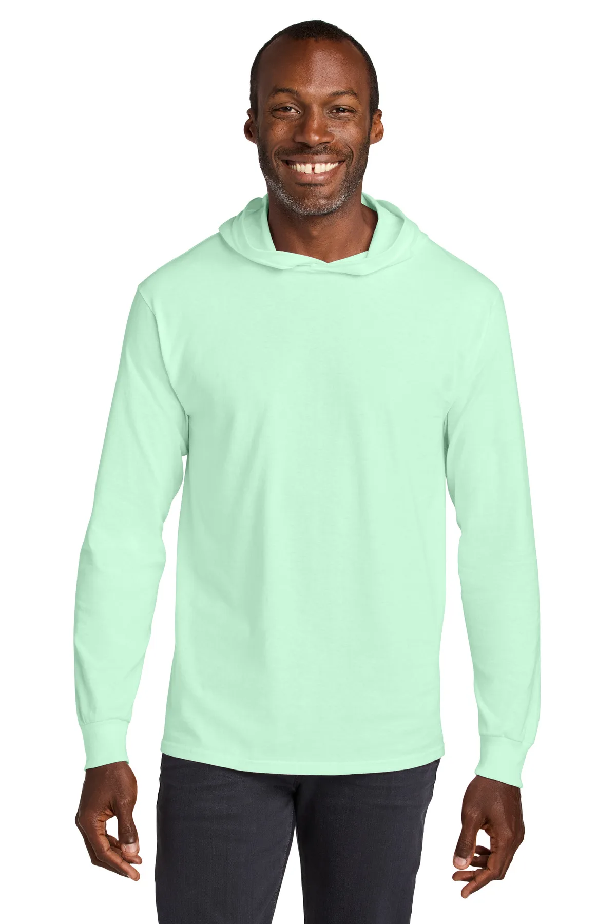 Jerzees Classics™ Unisex Cotton Long Sleeve Hooded T-Shirt view 5