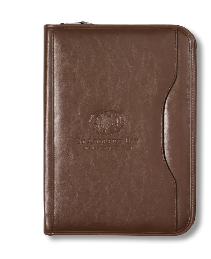 Deluxe Executive Vintage Leather Padfolio - Brown