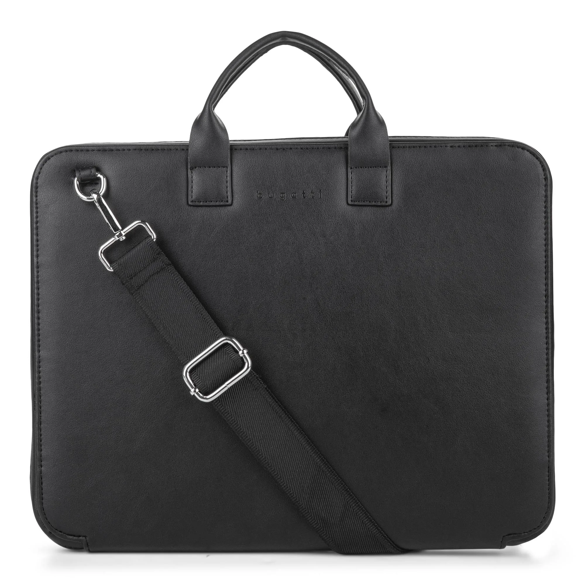 Bugatti Pure Collection Writing Case w/Setachable S/Strap Vegan Leather - Black