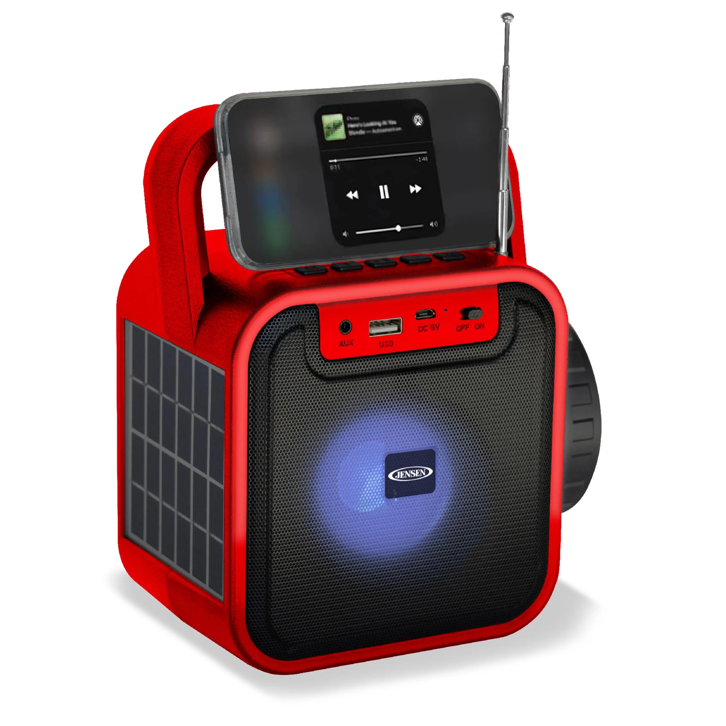 Jensen Audio Portable Bluetooth Rechargeable Speaker w/Usb Charging, Fm, Flashlight