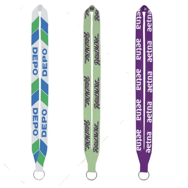 IMPORT Rush 3/4" Dye-Sublimated Lanyard Sewn Silver Metal Split-Ring view 2