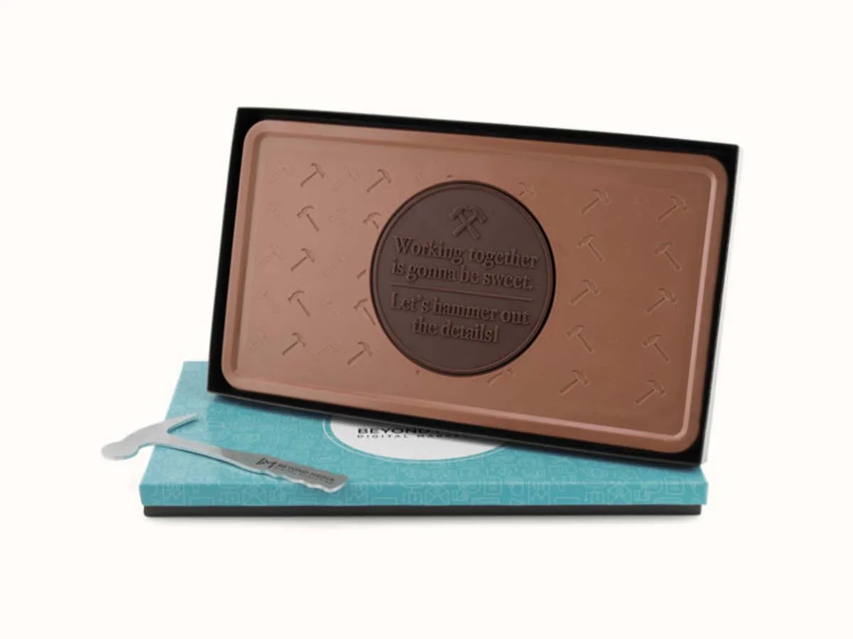 Giant 2lb. Engraved Combo Chocolate Bar with Luxury Custom Packaging view 4