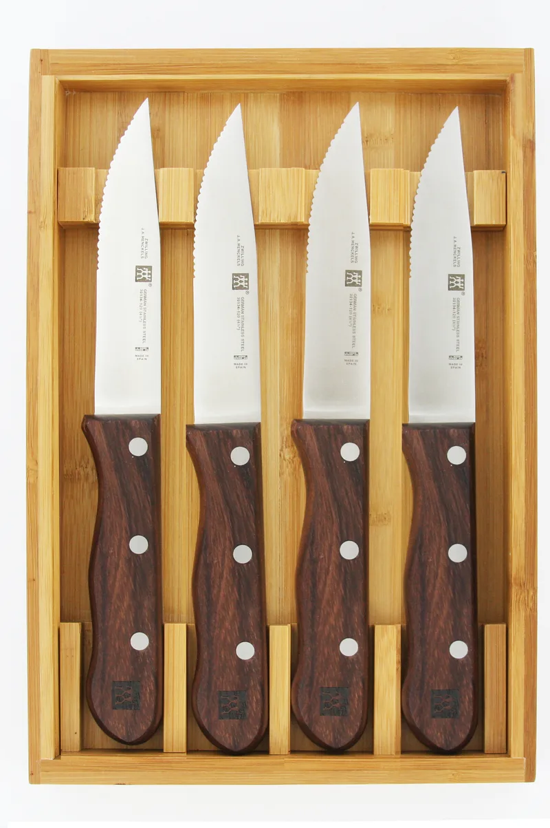 Zwilling 4 Piece Steakhouse Knife Set w/Storage Tray