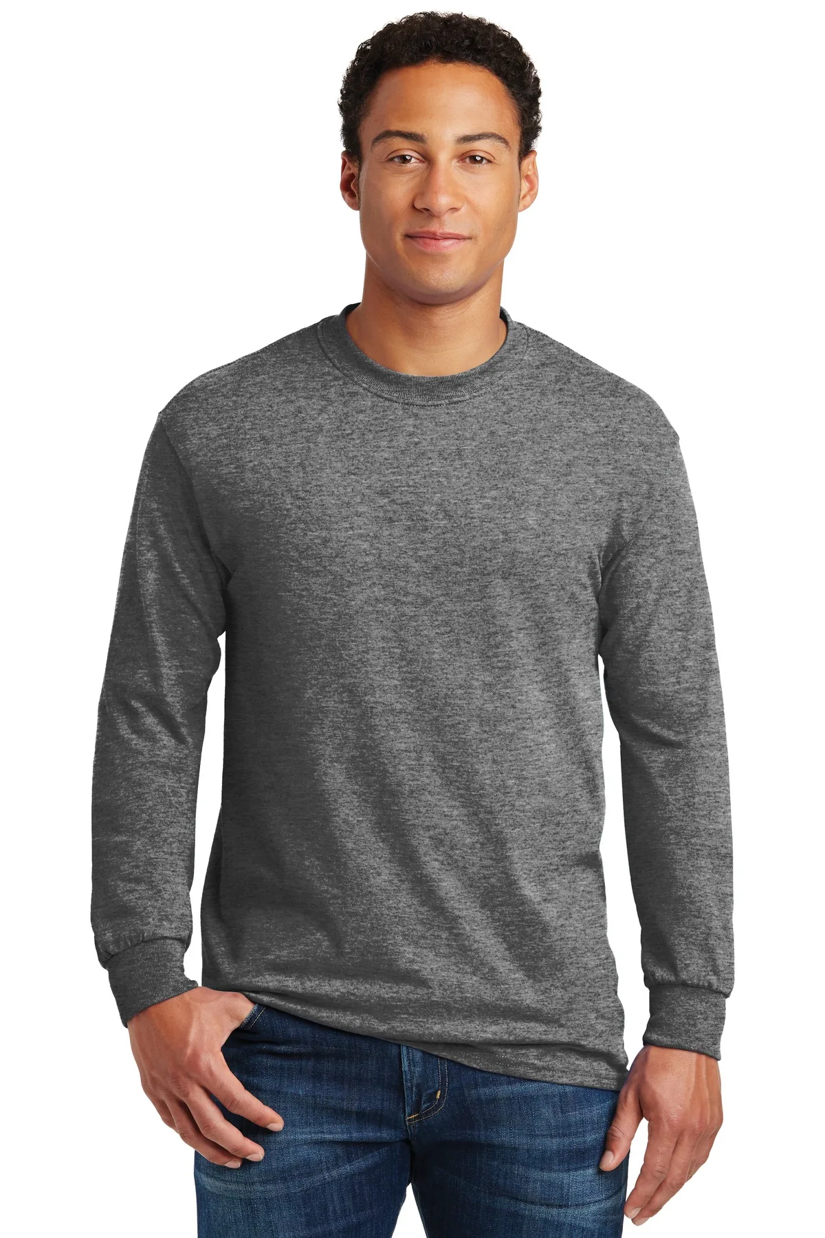 Gildan® - Heavy Cotton™ 100% Cotton Long Sleeve T-Shirt. view 7