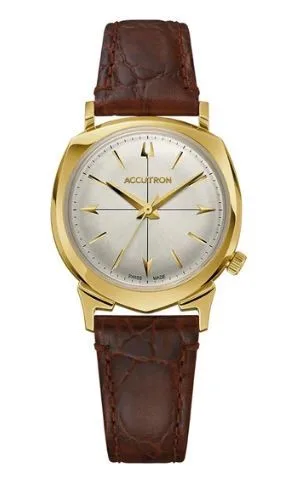 Citizen® Accutron Legacy Collection Automatic Watch, Gold-Tone Case w/Brown Croco-Embossed Strap