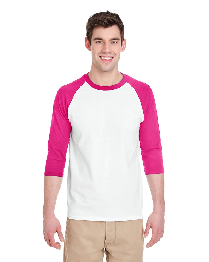 Gildan Adult Heavy Cotton™ Three-Quarter Raglan Sleeve T-Shirt view 6