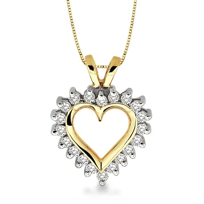 Jilco Inc Yellow Gold Diamond Heart Pendant - 0.25 Twt