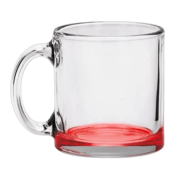 Red Eye 13 oz Libbey Clear Glass Coffee Mug with Color Bottom view 2