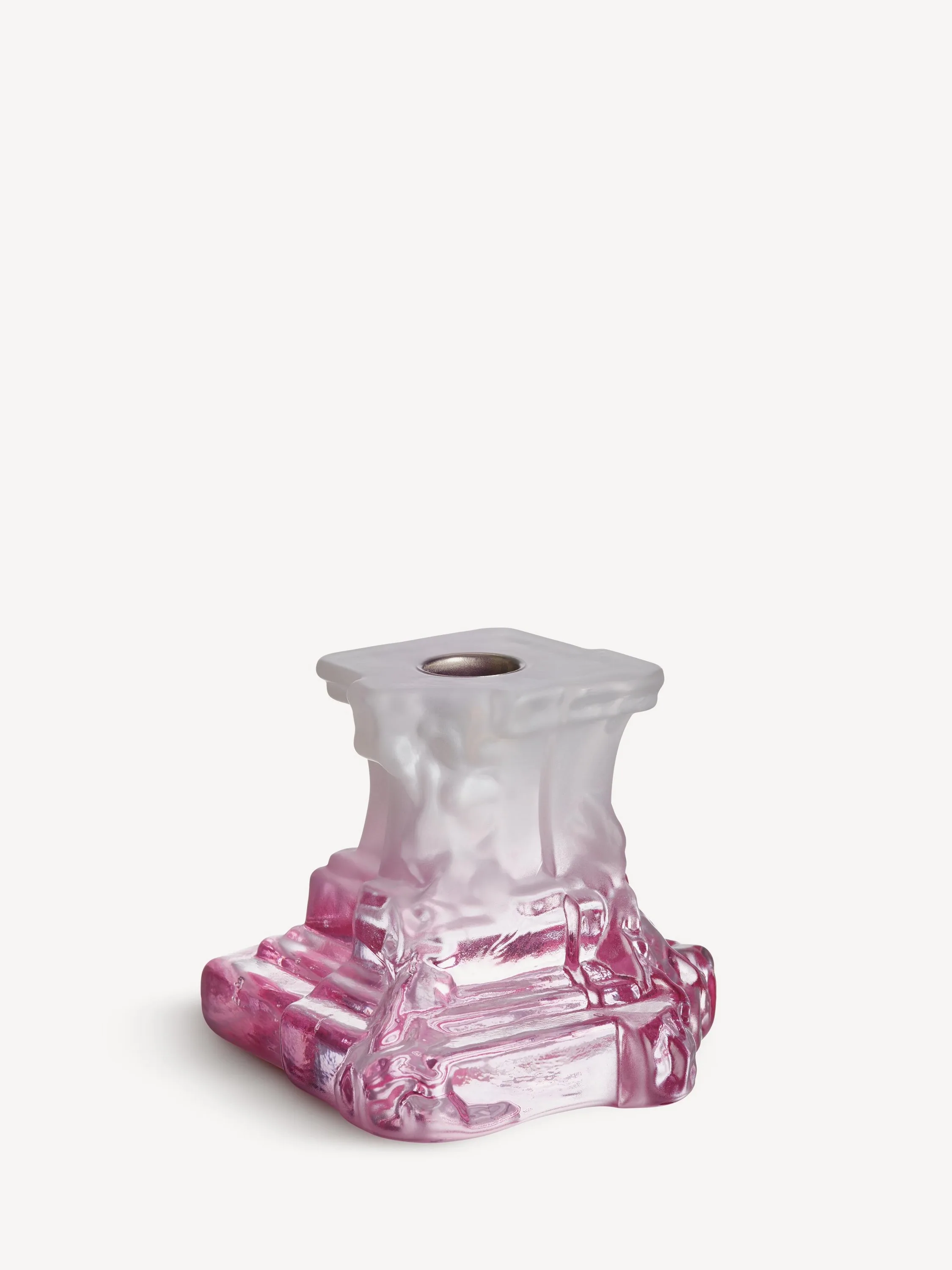 Kosta Boda Rocky Baroque Candlestick Spicy Rose Small