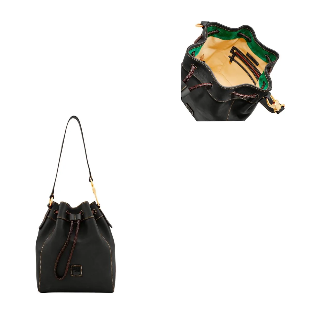 Dooney & Bourke Black Florentine Hattie Drawstring