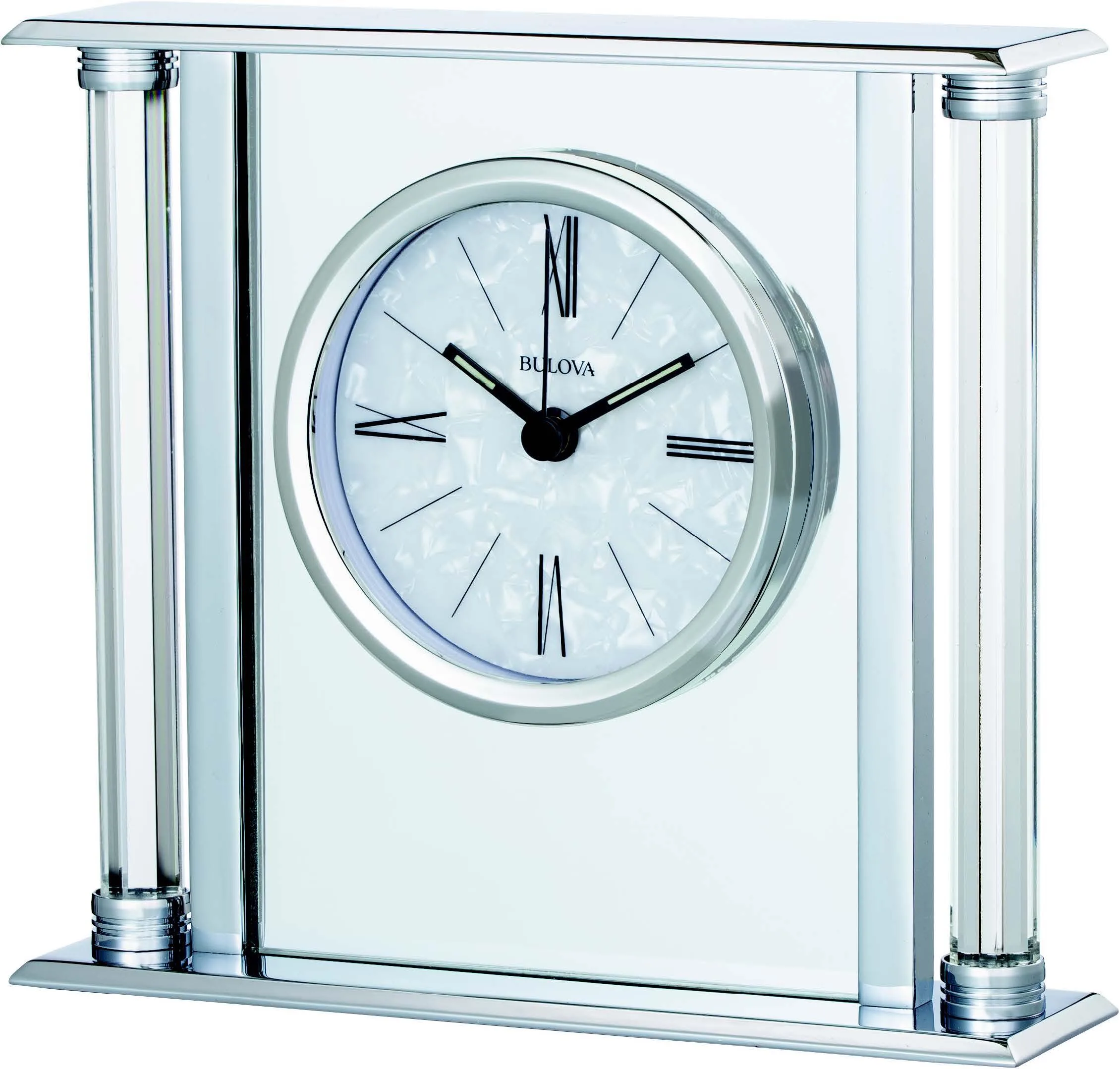 Bulova Clocks The Pearl Silver Mantle Clock