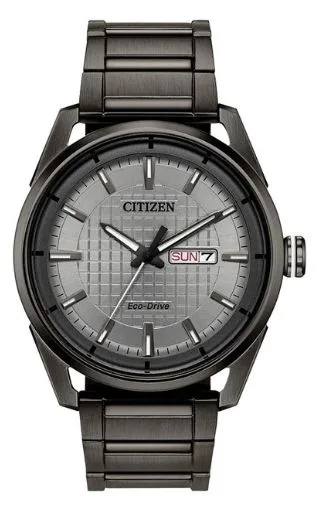 Citizen® Men's Eco-Drive® Gray Watch w/Gray Stainless Steel Bracelet