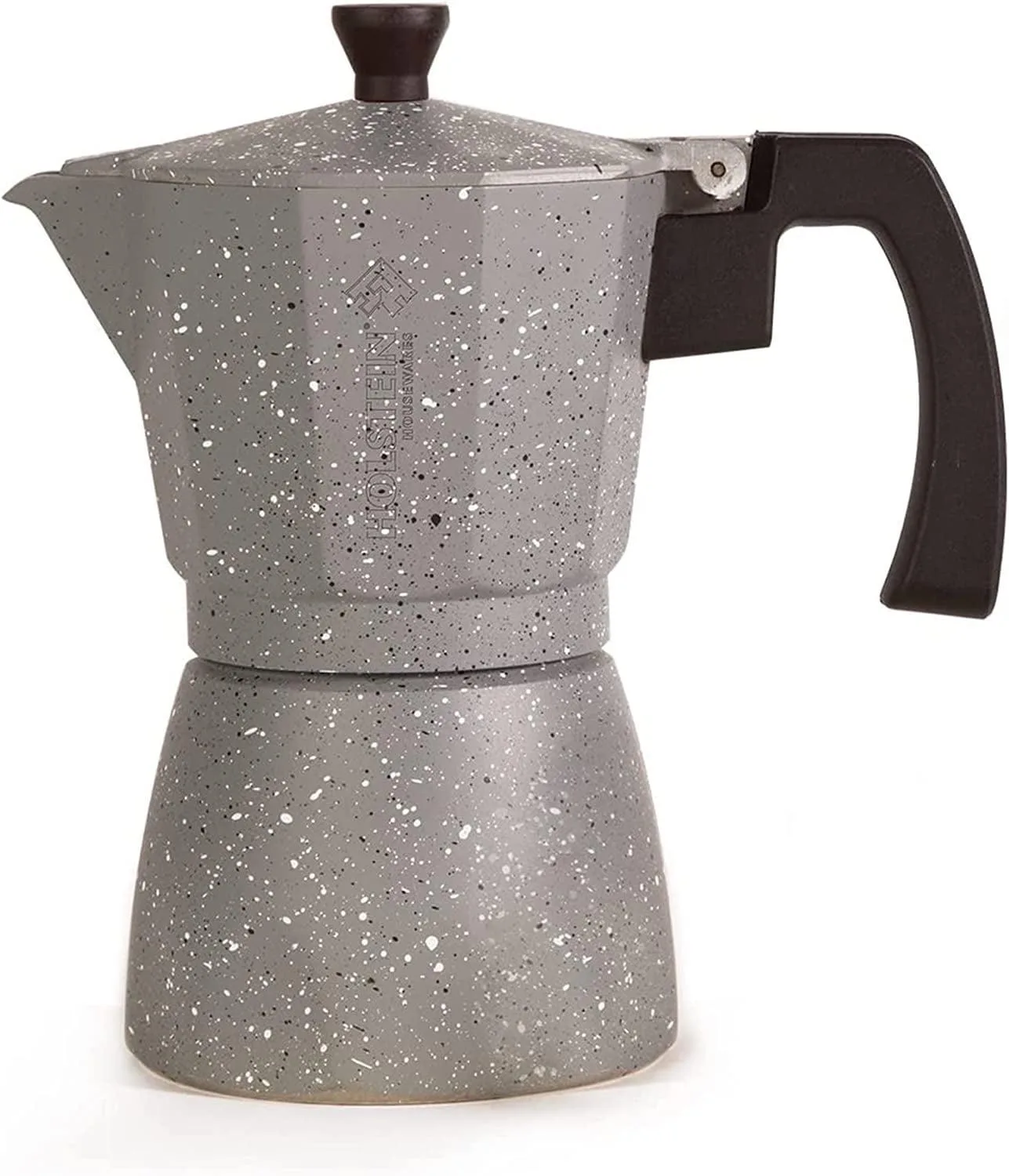 Holstein Housewares 6 Cup Aluminum Espresso Maker Marbled Gray / Silver
