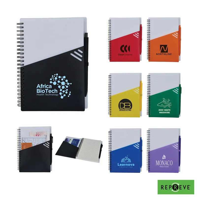Providence Repreve Ocean Recycled (RPP) Junior Notebook & Ballpoint Pen w/FSC Paper