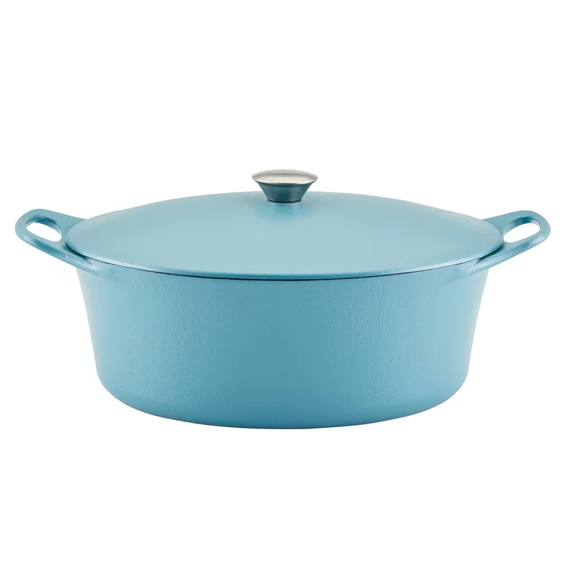 Rachael Ray 6.5Qt Premium Rust Resistant Cast Iron Dutch Oven Agave Blue