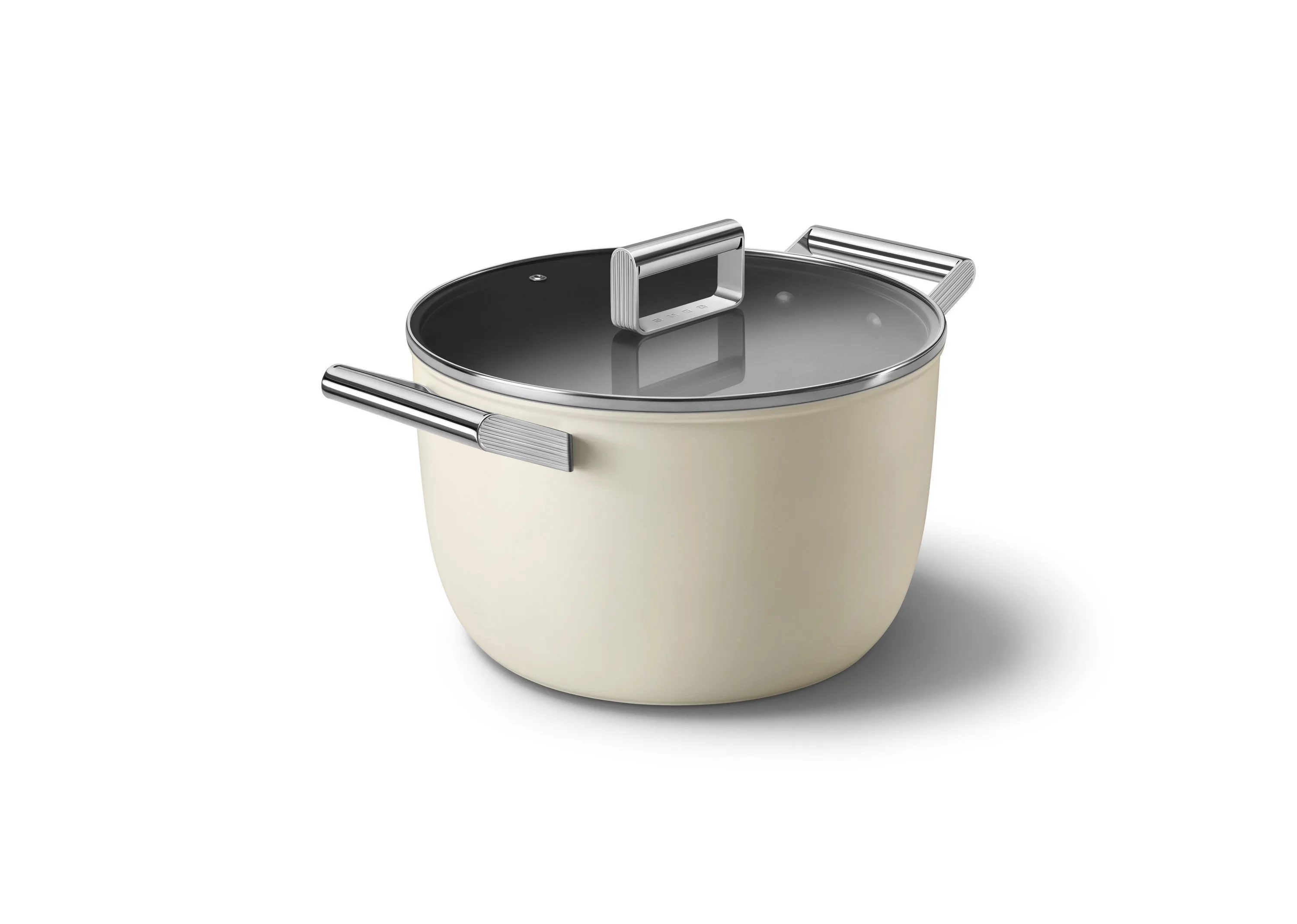 Smeg Retro-Style 8Qt Nonstick Casserole W/ Lid Cream
