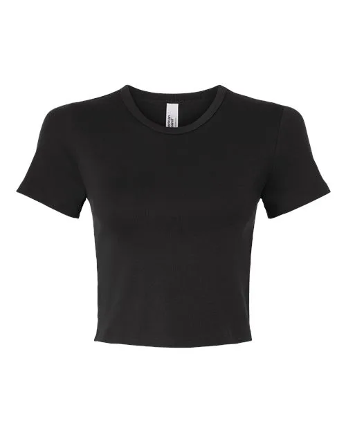 American Apparel® Women's Baby Rib Cropped T-Shirt view 2