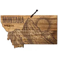 Rock & Branch® Origins Series Montana State Shaped Cutting & Serving Board — Laser Engraving up to 2 Square Inches (1 side/1 Laser Engraved Up to 2 Square Inches (1 location)