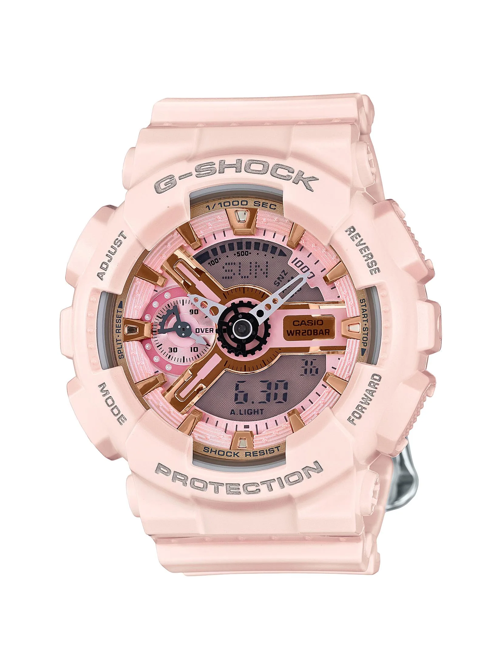 G-Shock Ladies G-Shock S Series Ana-Digi Baby Pink Resin Watch