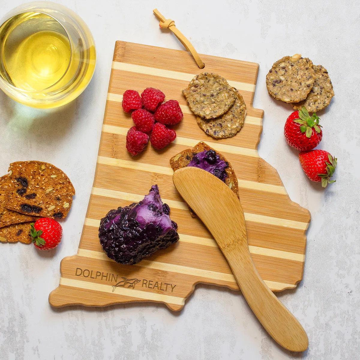 Rhode Island Charcuterie Board with Spreader Knife Gift Set view 3